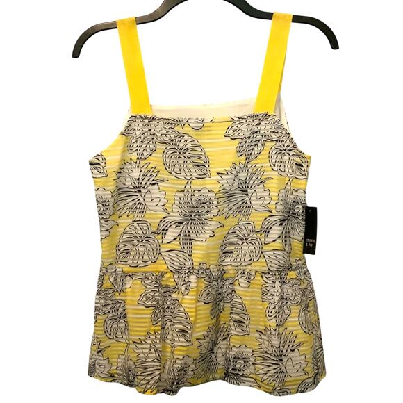 Crown & Ivy Ribbon Tank Top Yellow Leaf Montauk Weekend Small - Picture 5 of 7